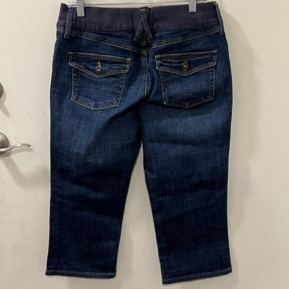 Old Navy Womens Maternity Blue Denim Capri Pants Stretch Low Rise Size Medium - Picture 5 of 11